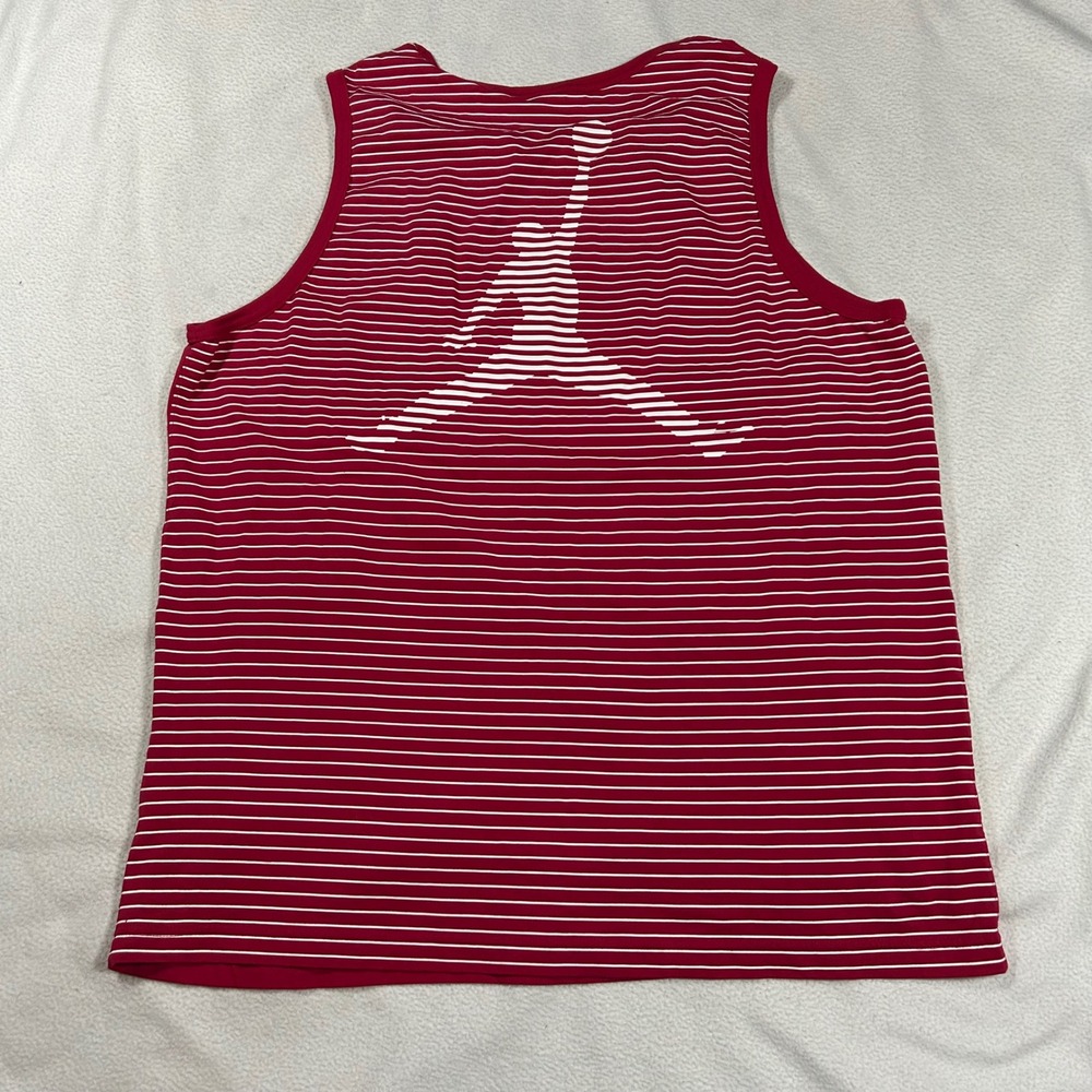 Jordan Tank Top Mens XXL Red Striped Back Jumpman Logo Basketball Gym Sleeveless - Picture 3 of 6